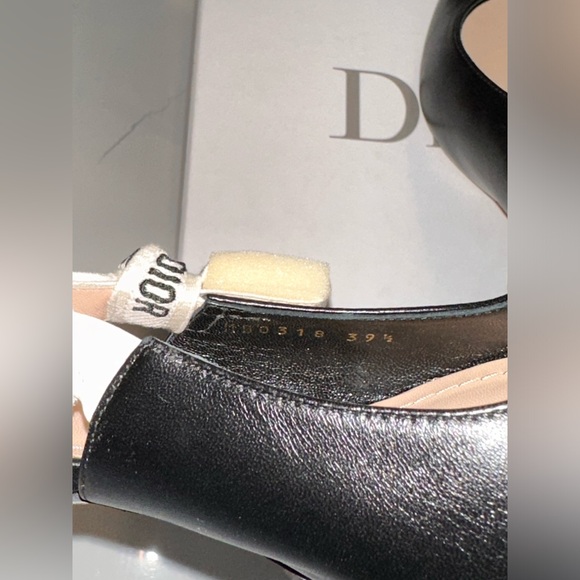 Dior Black J'adior Lambskin Leather Ribbon Slingback Pumps - Picture 7 of 8